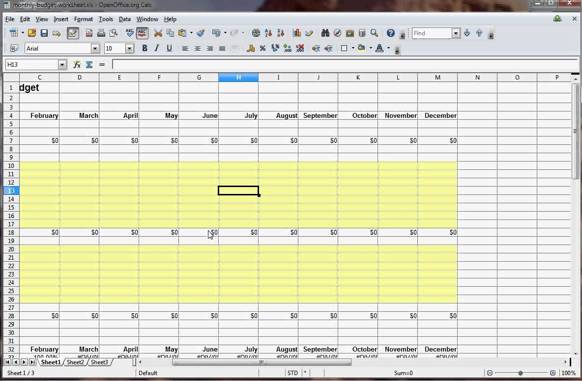 free excel spreadsheet for monthly expenses