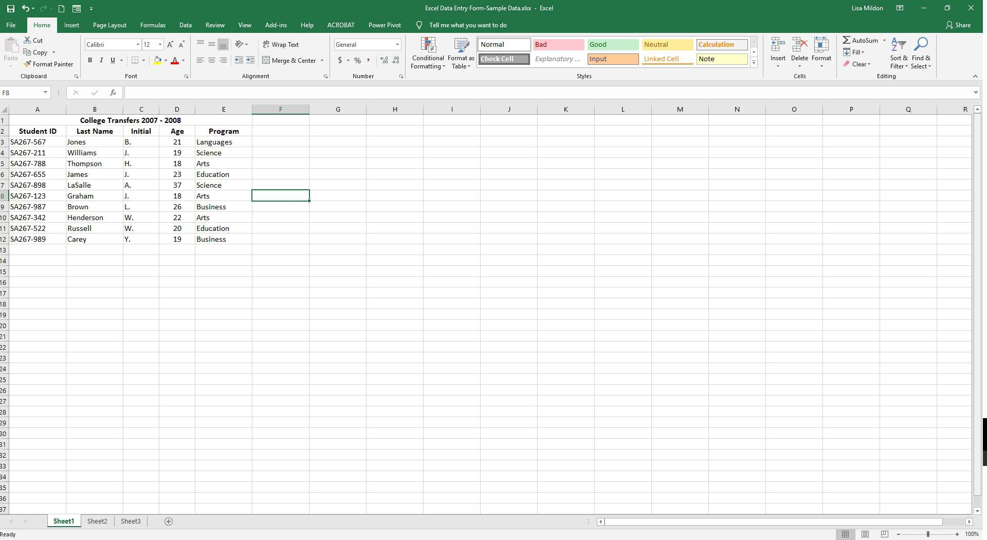 import excel data into pdf fillable form