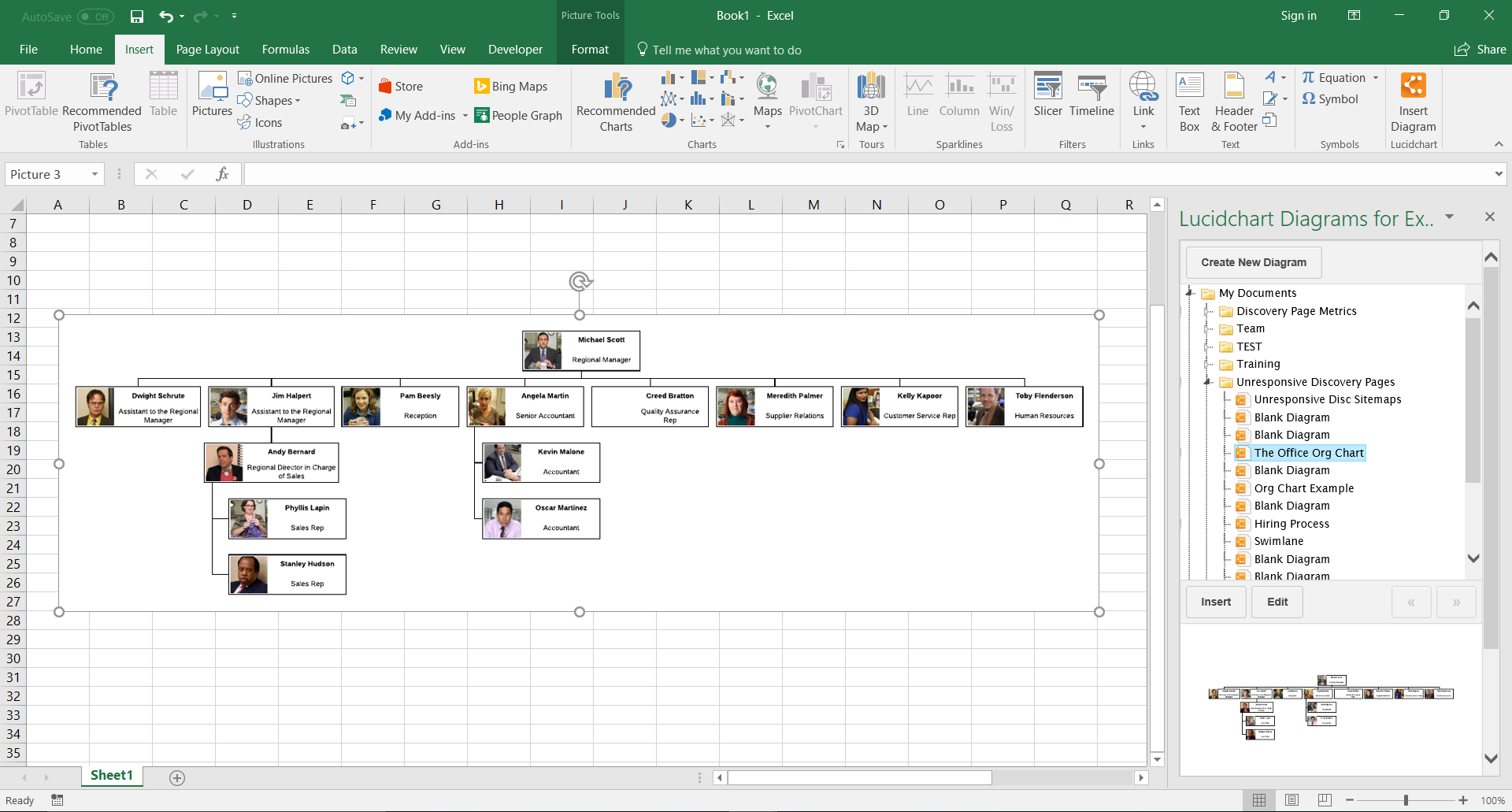 How To Make An Excel Spreadsheet Shared 2016 inside How To Make An Org Chart In Excel  Lucidchart