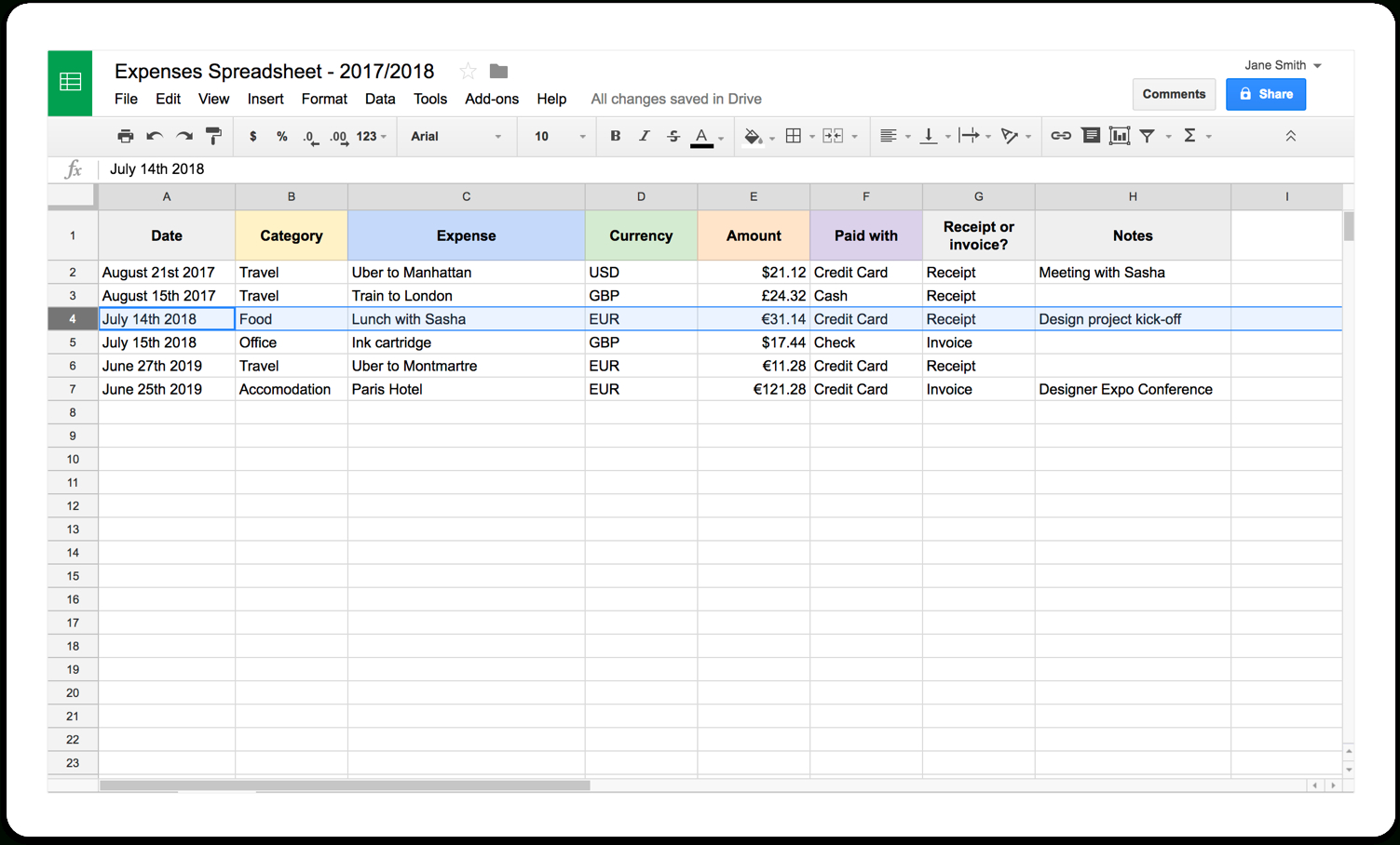 How To Make An Expenses Spreadsheet Intended For Selfemployed Expenses Spreadsheet
