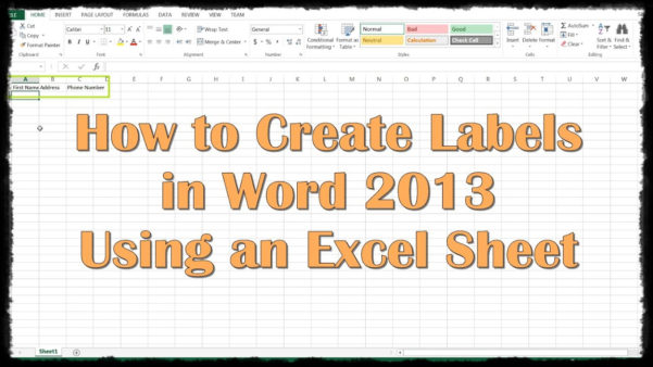 how do you make mailing labels from an excel spreadsheet