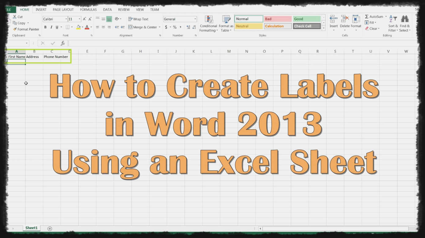 how do you create mailing labels from an excel spreadsheet