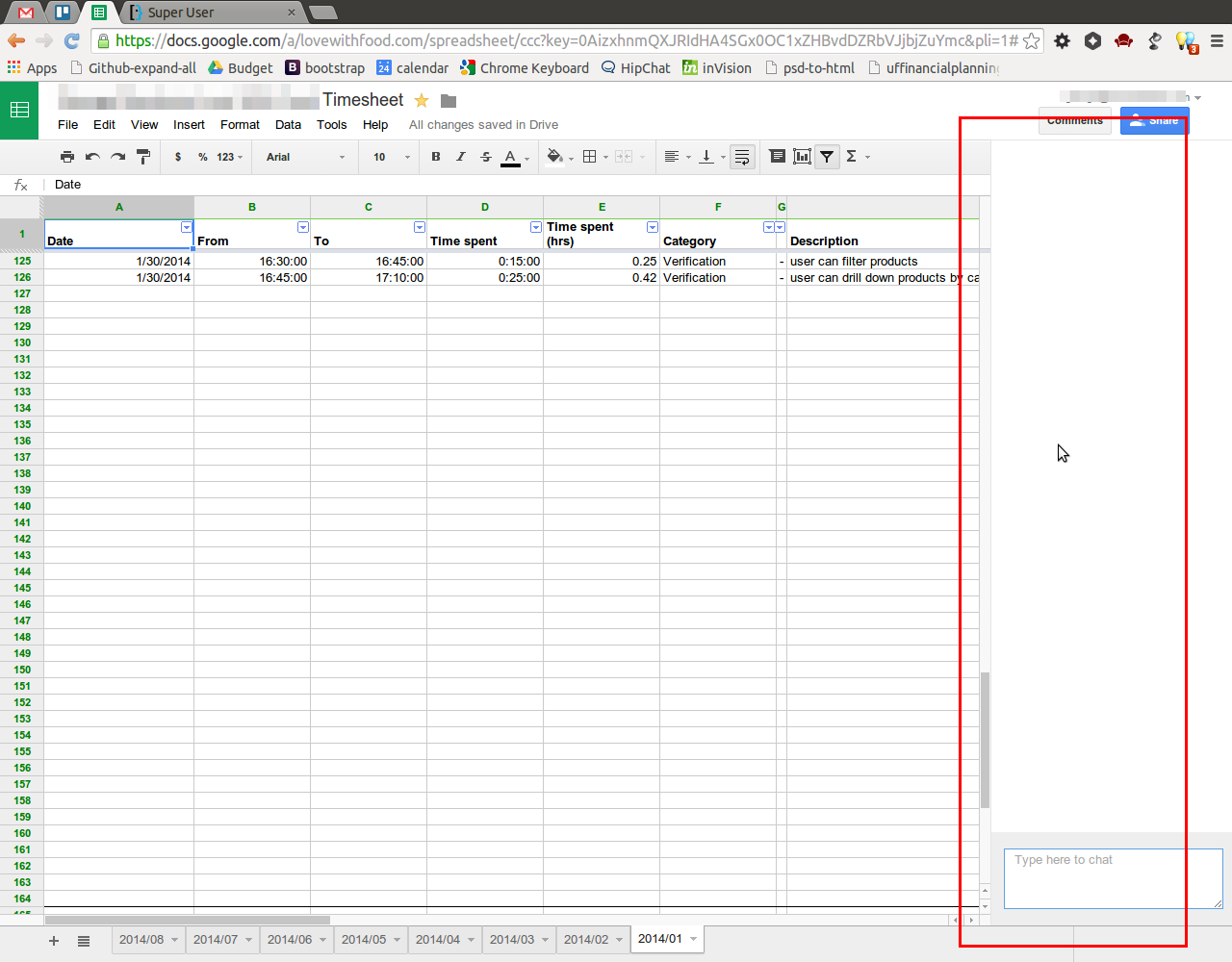 How To Open Google Spreadsheet Inside How I Hide The Chat Window In Google Drive Spreadsheet?  Super User
