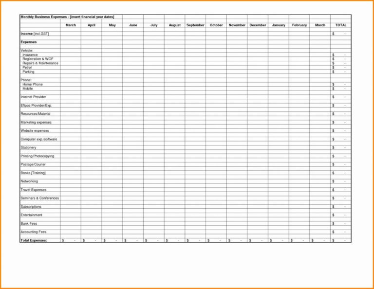 How To Set Up Spreadsheet For Business inside Excel Spreadsheet For ...