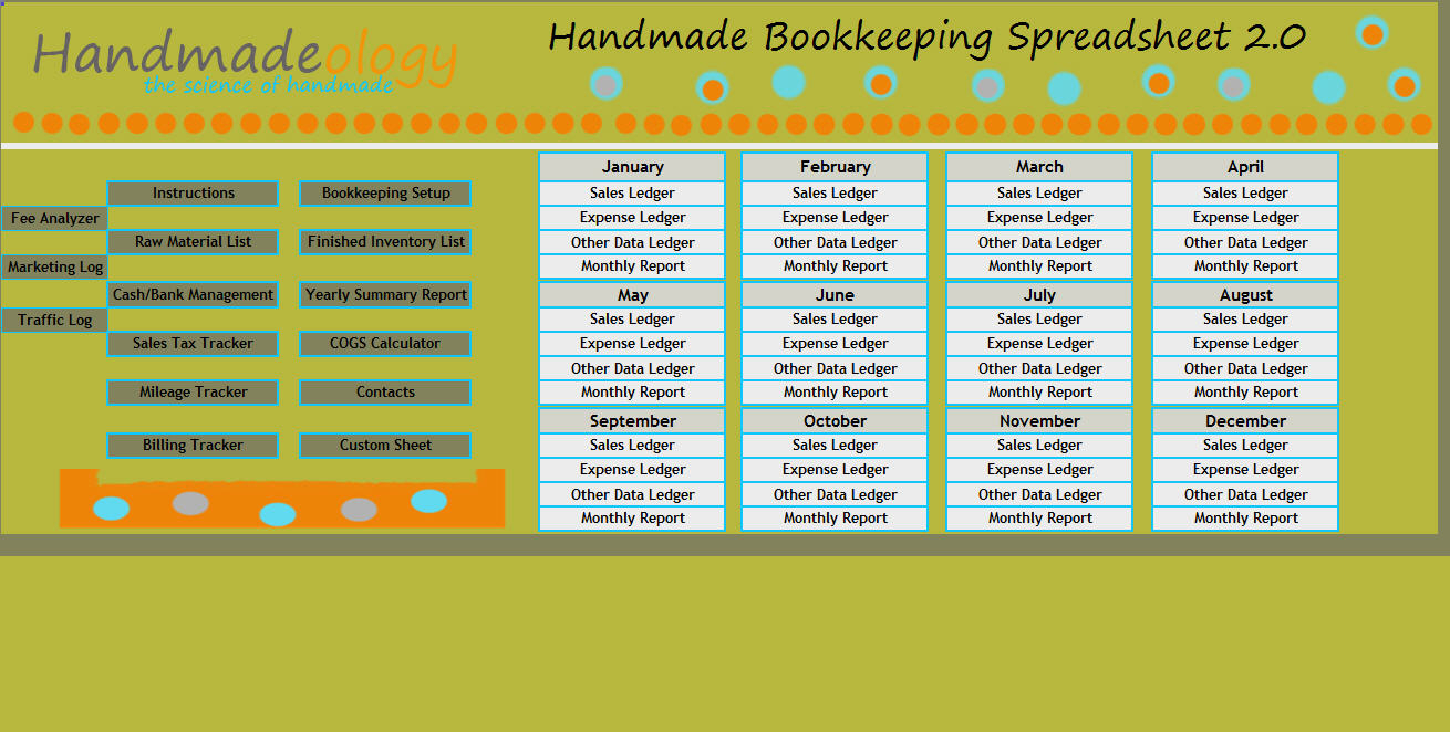 How To Setup A Spreadsheet For Bookkeeping Throughout Handmade Bookkeeping Spreadsheet 2.0 : Number One Selling