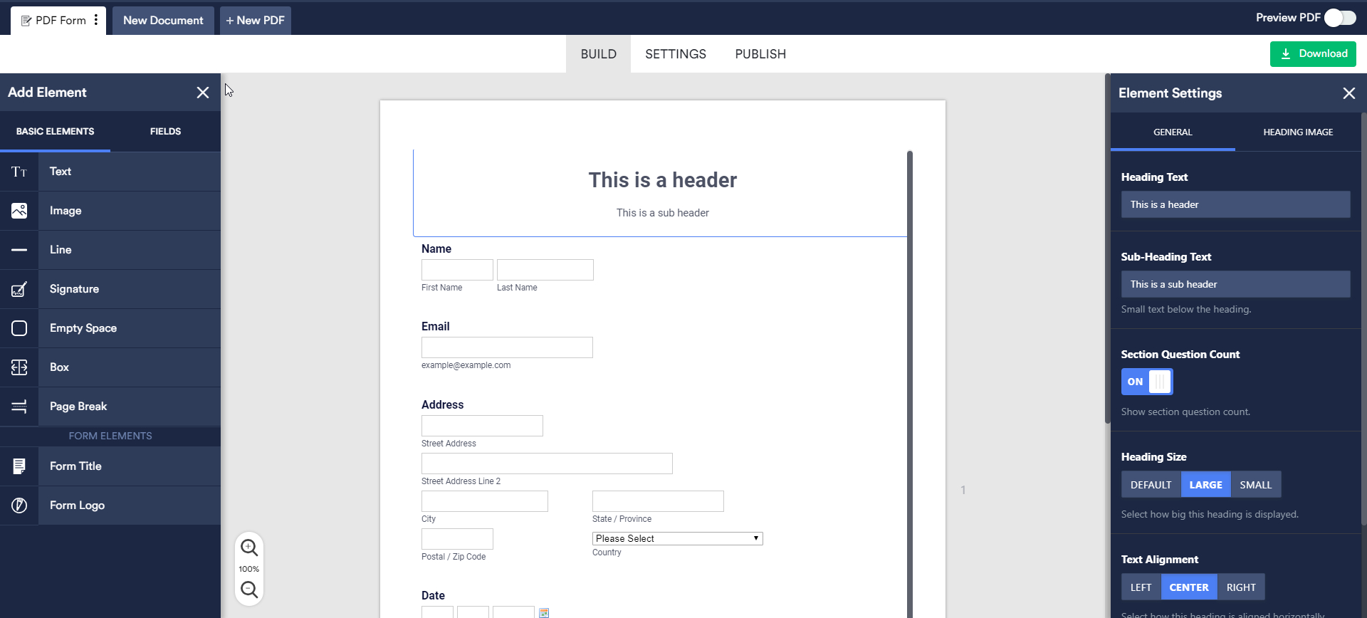 free pdf form builder