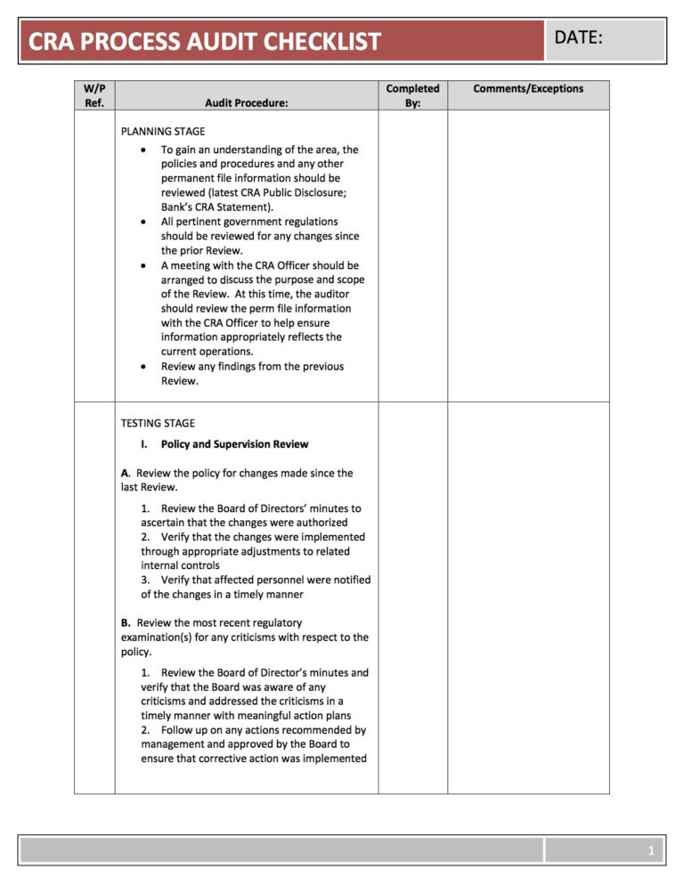 I 9 Audit Spreadsheet regarding Cra Program Template Geodatavision — db ...