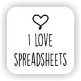 I Love Spreadsheets Coaster inside I Love Spreadsheets Coaster Place Mat Excel Math Numbers Gift Square