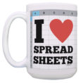 I Love Spreadsheets Gifts Regarding Cpa Gift I Heart Spreadsheets Bookkeeper Gifts For Women 15Oz Coffee