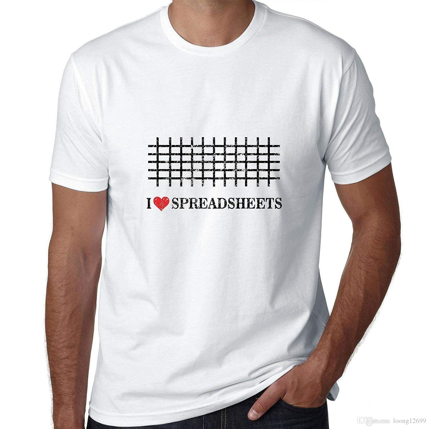 I Love Spreadsheets T Shirt With I Love Spreadsheets With Cool Graphic Men's T Shirt T Shirts Design