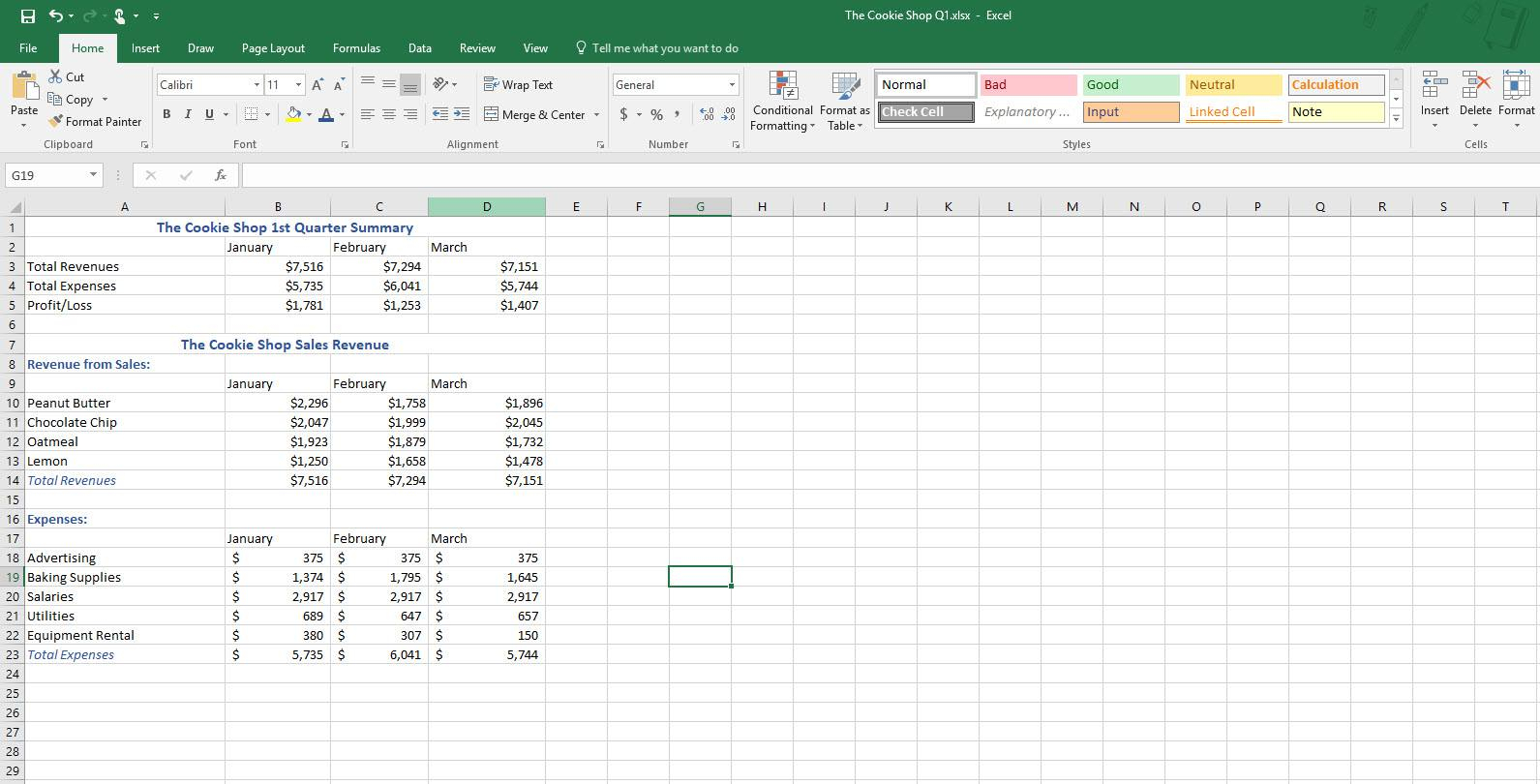 spreadsheets with microsoft excel test