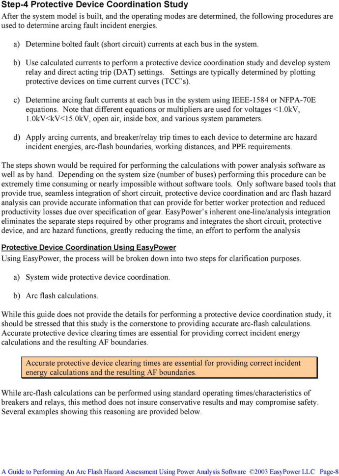 Ieee 1584 Spreadsheet Calculator Pertaining To A Guide To Performing An Arc Flash Hazard Assessment Using Power