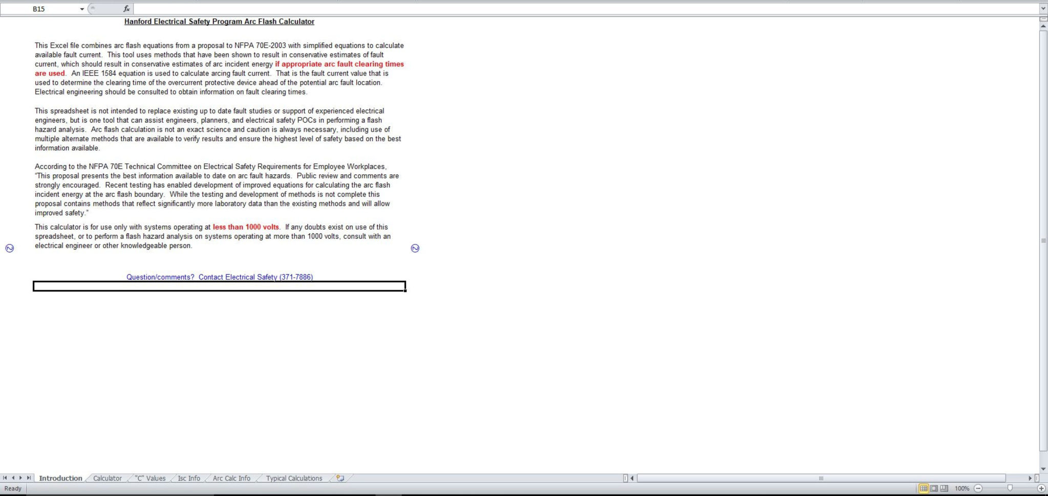 Ieee 1584 Spreadsheet Calculator Throughout Hanford Electrical Safety Program Arc Flash Calculator  Eloquens
