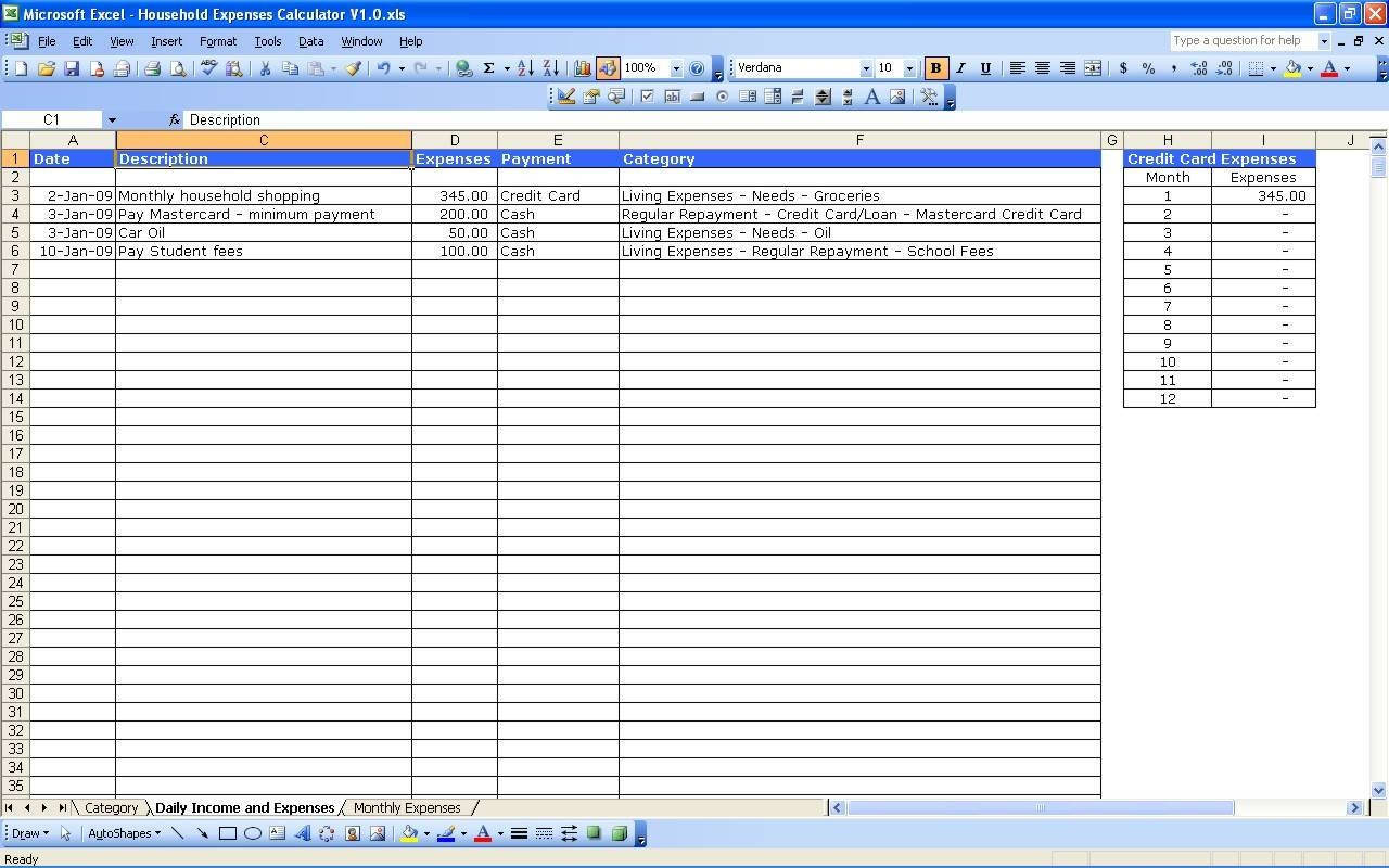 Income And Expense Tracking Spreadsheet Throughout Expenses Tracking Spreadsheet Easy To Track Income And Profit