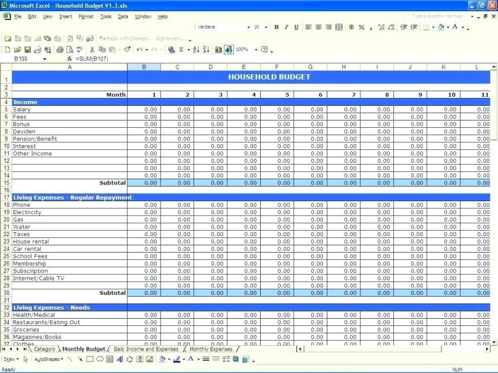 Income Expenditure Spreadsheet Excel With Regard To Expenses 