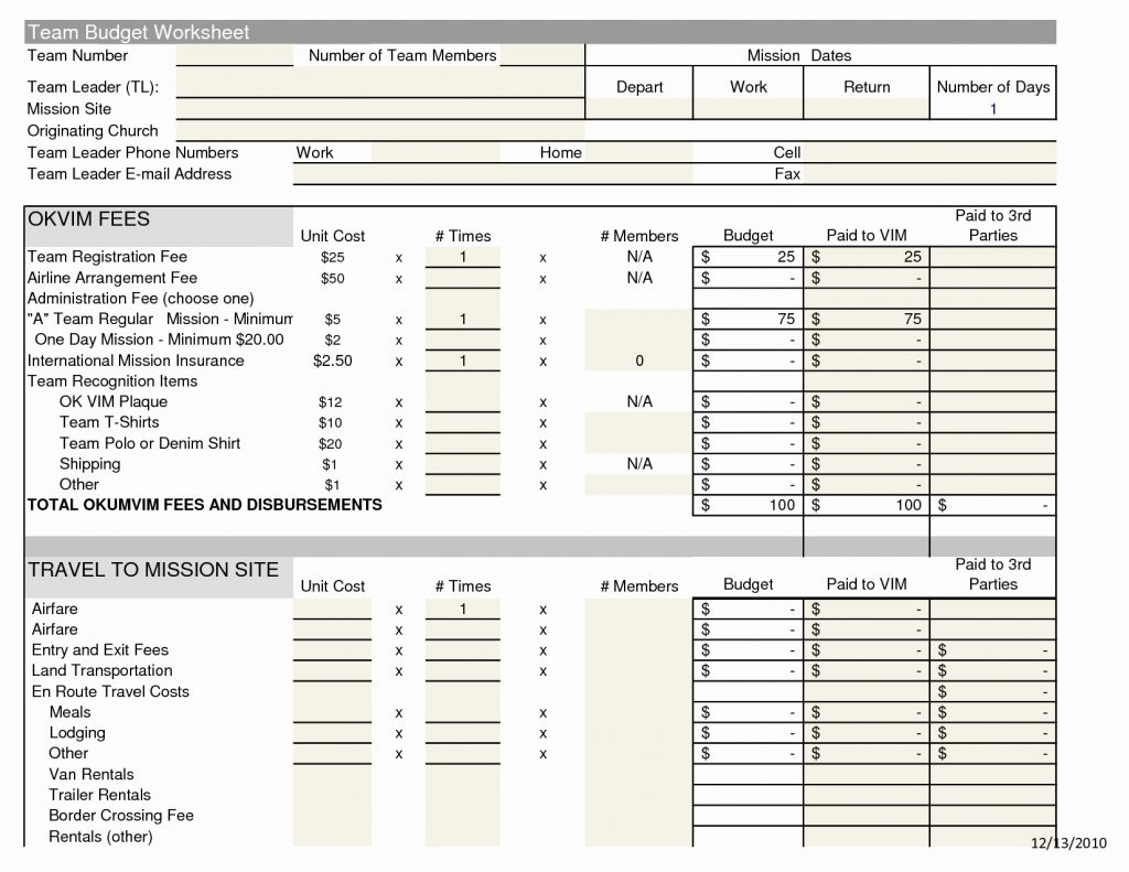 free income and expense template for nonprofit