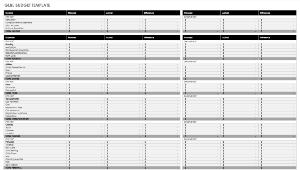 business monthly income and expenses template