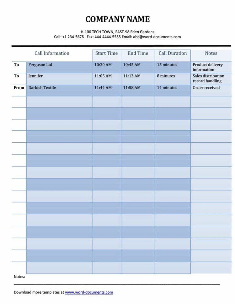 Incomings And Outgoings Spreadsheet With Regard To 40  Printable Call Log Templates In Microsoft Word And Excel