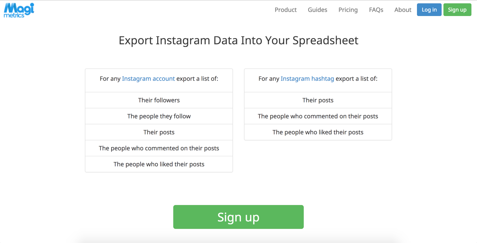 Instagram Spreadsheet In Magi Metrics  Betapage Instagram Spreadsheet In Magi Metrics  Betapage
