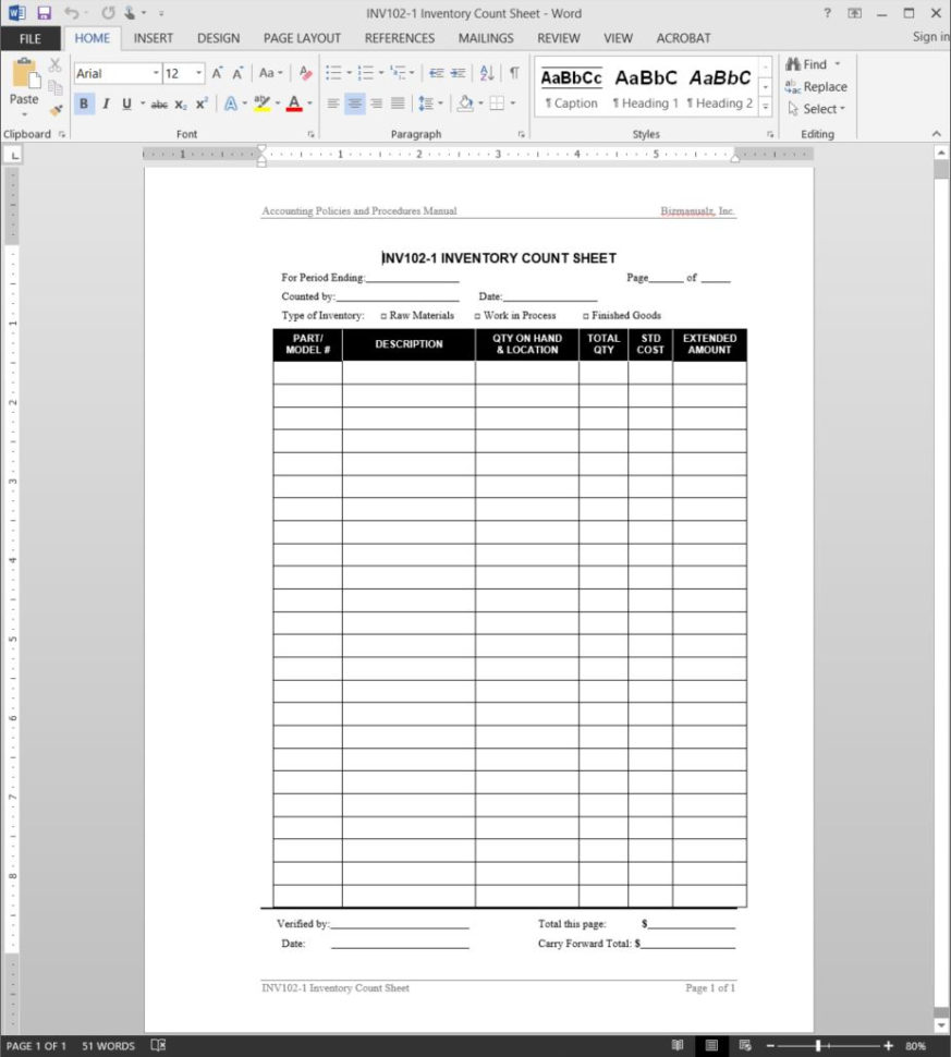 Inventory Count Spreadsheet With Regard To Inventory Count Worksheet Template
