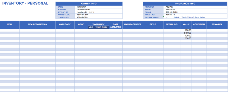 Inventory Layout Spreadsheet intended for Inventory Tracking Sheet Tole ...