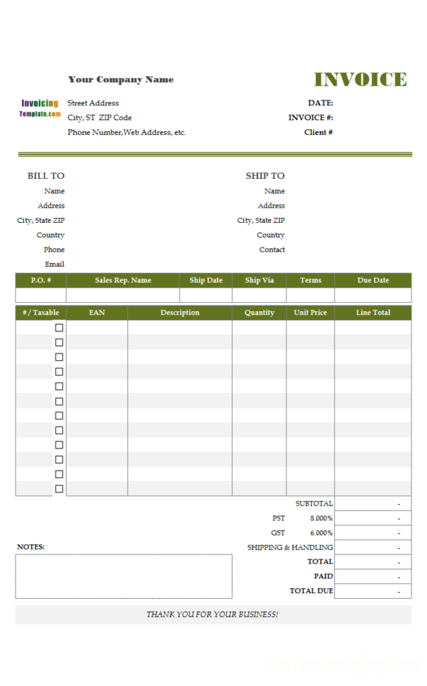 Invoice Spreadsheet Template Regarding Sales Invoice Template