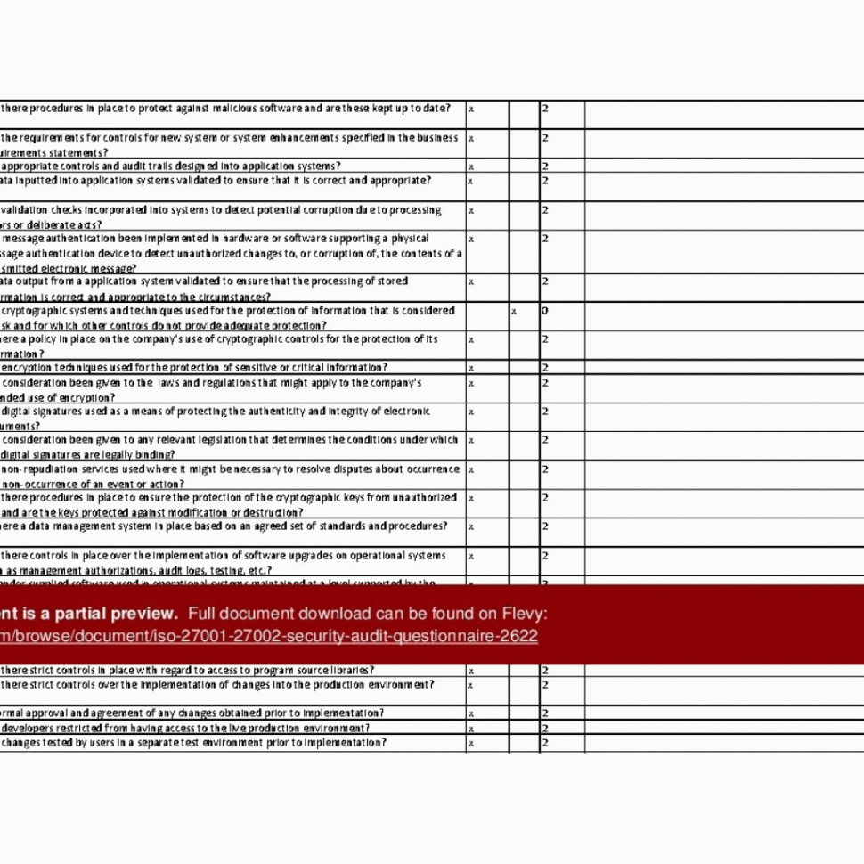 Iso 27002 Controls Spreadsheet For Iso 27001/27002 Security Audit Questionnaire Excel For Iso 27001 Iso 27002 Controls Spreadsheet For Iso 27001/27002 Security Audit Questionnaire Excel For Iso 27001