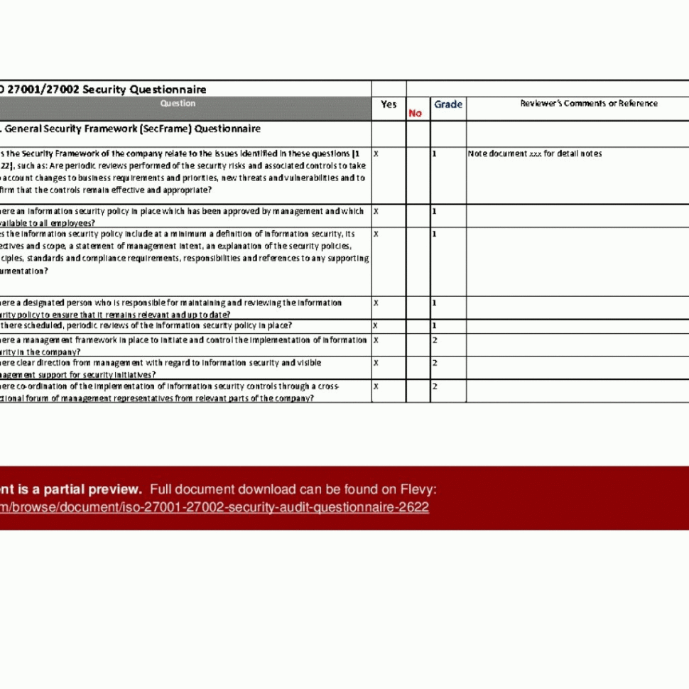 Iso 27002 Controls Spreadsheet Throughout Iso 27001/27002 Security Audit Questionnaire Excel With Regard To Iso 27002 Controls Spreadsheet Throughout Iso 27001/27002 Security Audit Questionnaire Excel With Regard To