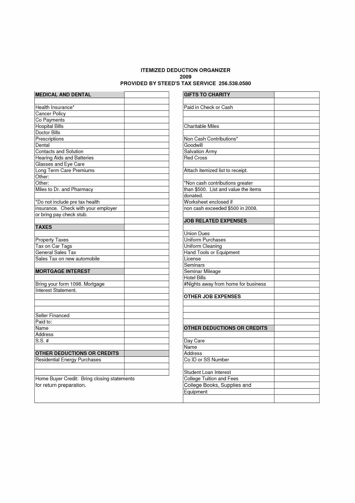 Itemized Deductions Spreadsheet intended for Amazing Goodwill Donation