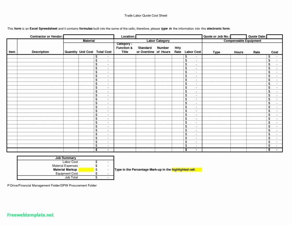 Job Cost Spreadsheet Template With Construction Job Cost Spreadsheet Template With Costing Plus