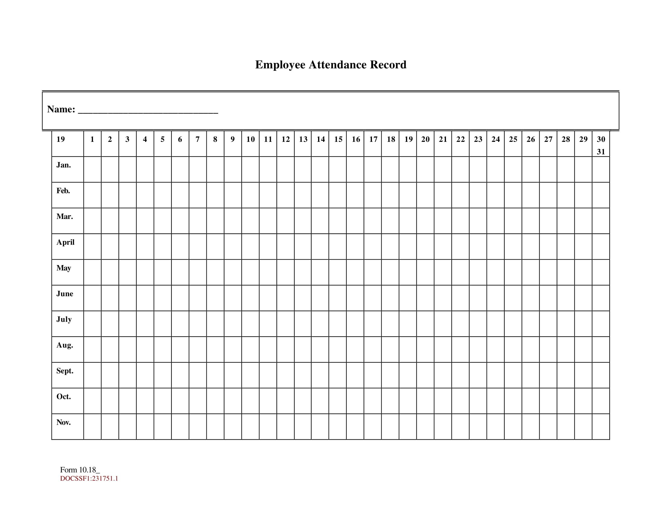 Keeping Track Of Employee Attendance Spreadsheet For 10 Printable