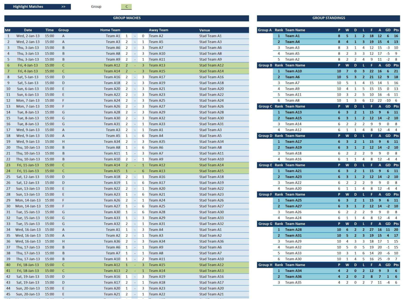 Knockout Tournament Template Excel Spreadsheet For League Schedule 