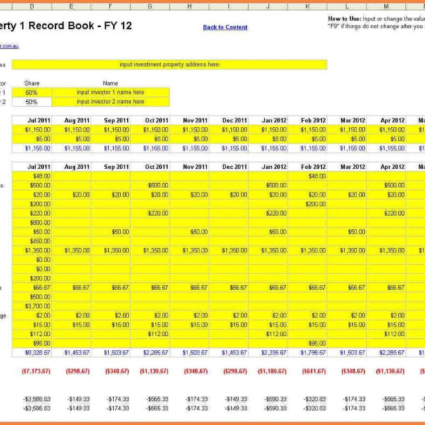 Landlord Tax Return Spreadsheet for Property Expenses Spreadsheet ...