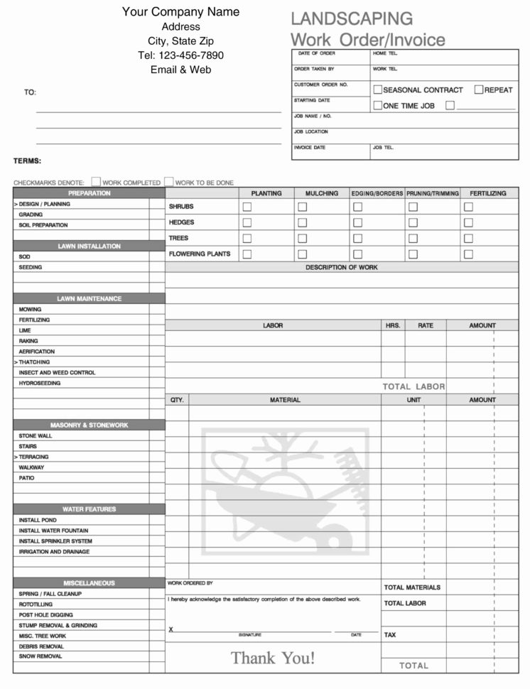 landscaping spreadsheet intended for sample invoice spreadsheet