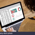 Laptop Spreadsheet Throughout Accounting Concept: Spreadsheet On A Laptop Screen. Screen Graphics