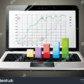 Laptop Spreadsheet Throughout Laptop Showing Spreadsheet Some 3 D Charts Stock Illustration