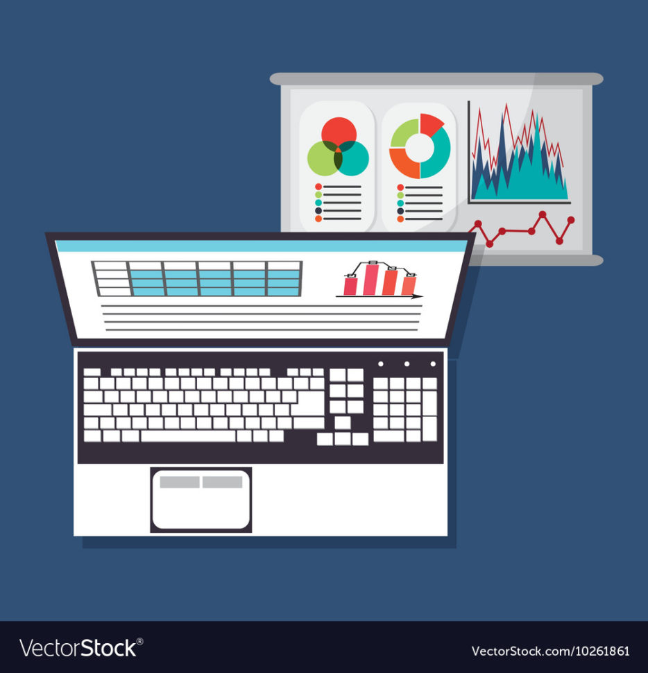 Laptop Spreadsheet With Regard To Spreadsheet Document Laptop Design Royalty Free Vector Image