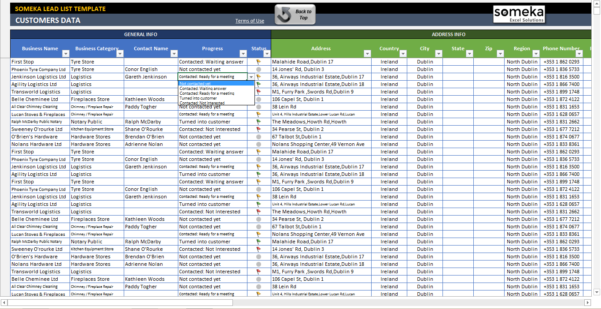 Lead Spreadsheet — Db 