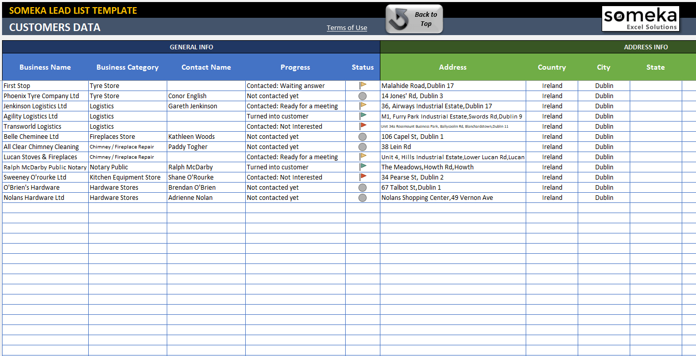 Lead Spreadsheet with regard to Lead List Excel Template For Small