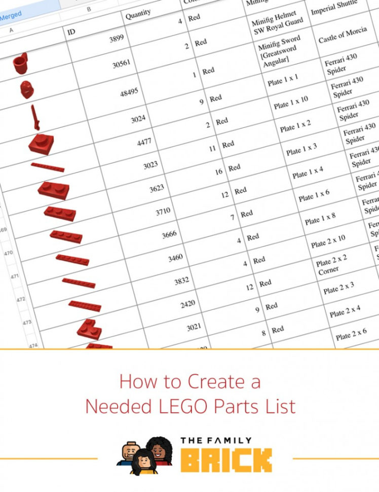 Lego Inventory Spreadsheet Regarding How To Create A Needed Lego Parts List  The Family Brick
