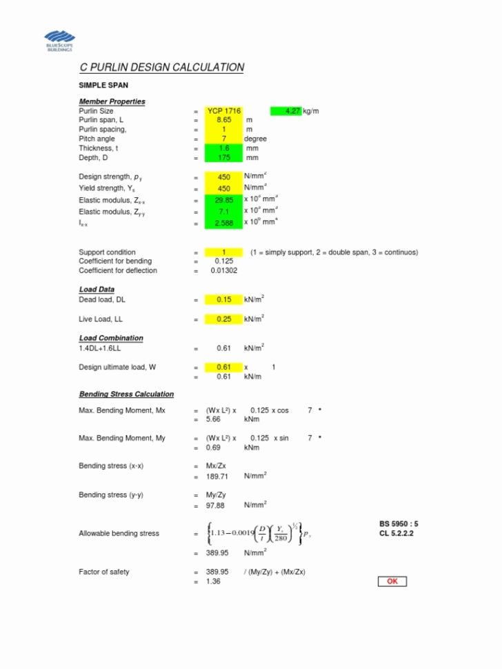 Light Pole Foundation Design Spreadsheet For Z Purlingn Spreadsheet Structural Engineering Excel Software Sheet