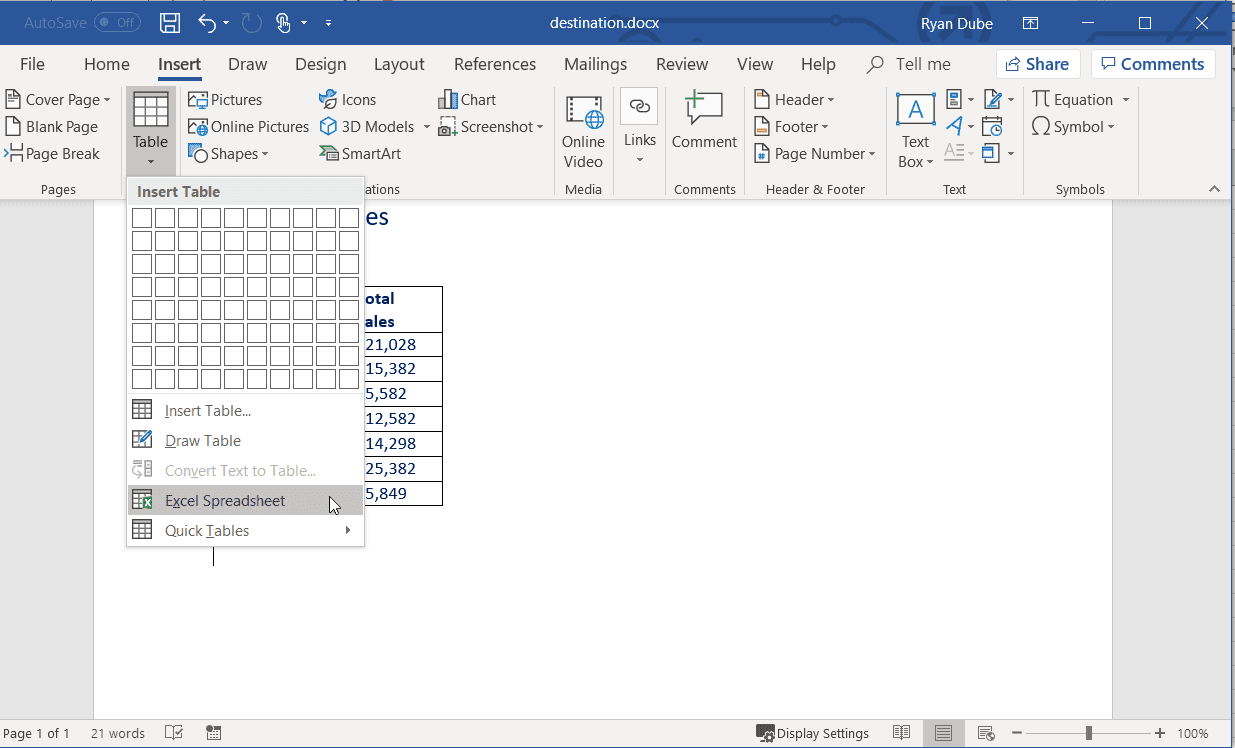 Linking Excel Spreadsheets in How To Link Excel Sheets To Word