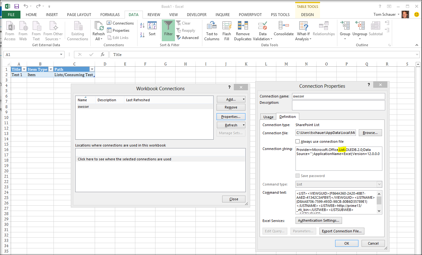 Linking Excel Spreadsheets In Sharepoint 2013 Throughout Excel Services – Using A Sharepoint List As A Data Source – Excel