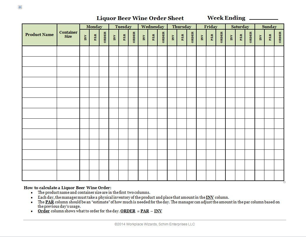 Liquor Inventory By Weight Spreadsheet Pertaining To Liquor Inventoryweight Spreadsheet  Homebiz4U2Profit