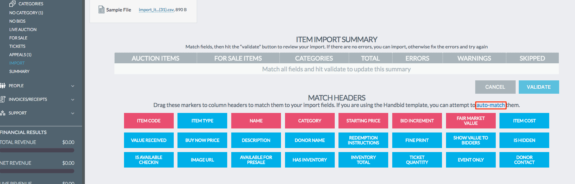 Live Auction Spreadsheet Within Importing Items Into Handbid – Handbid Knowledge Base