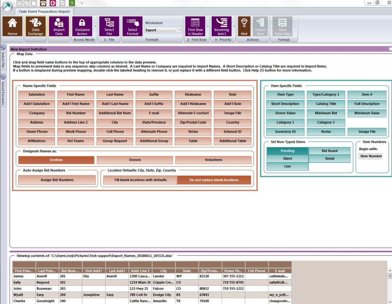Live Auction Spreadsheet Within Welcome
