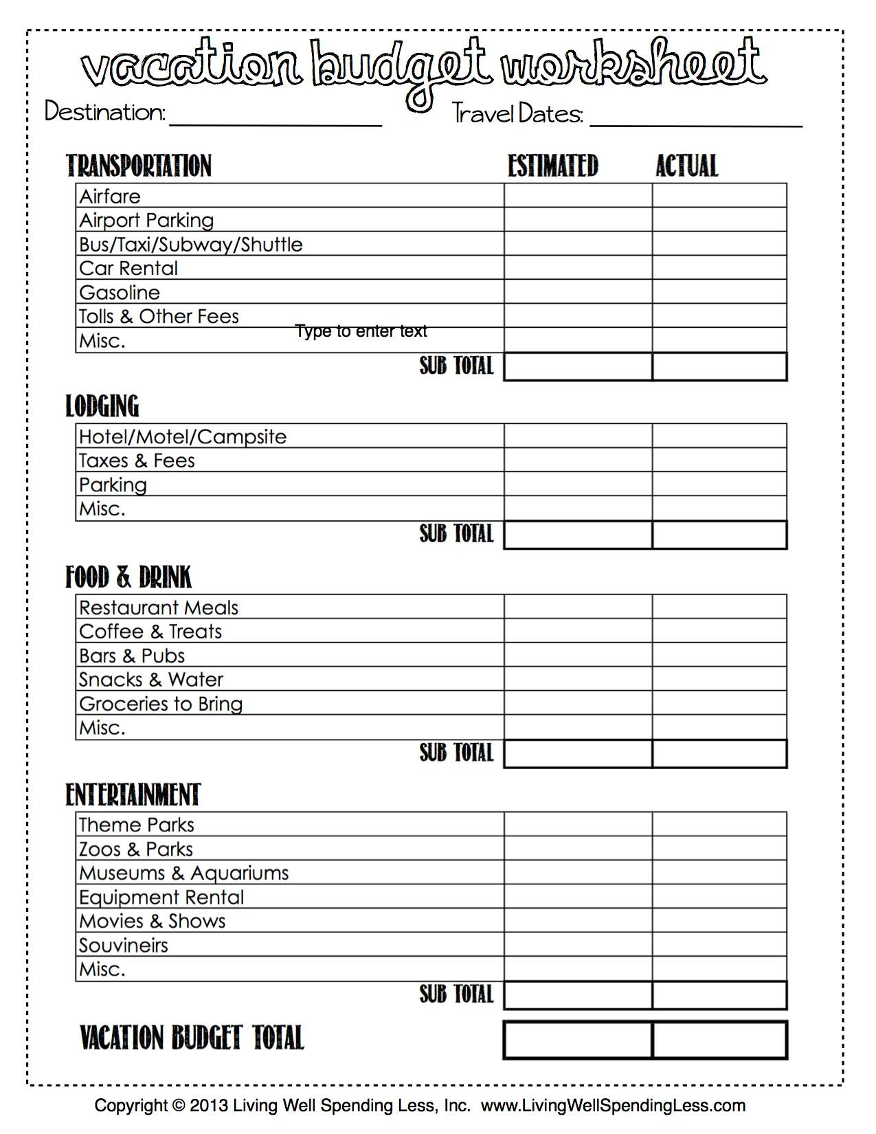 Living Budget Spreadsheet For Budget Worksheet Examples Free Printable Monthly Personal