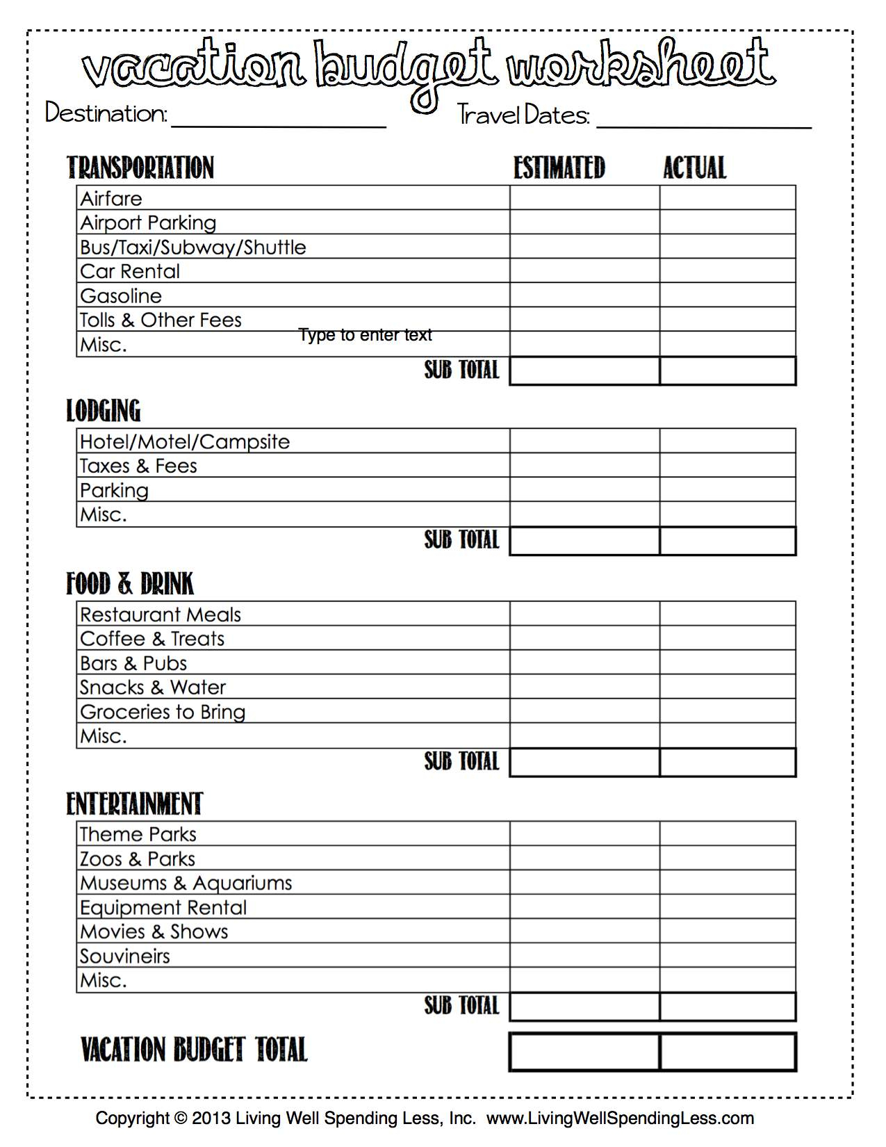 basic budgeting spreadsheet