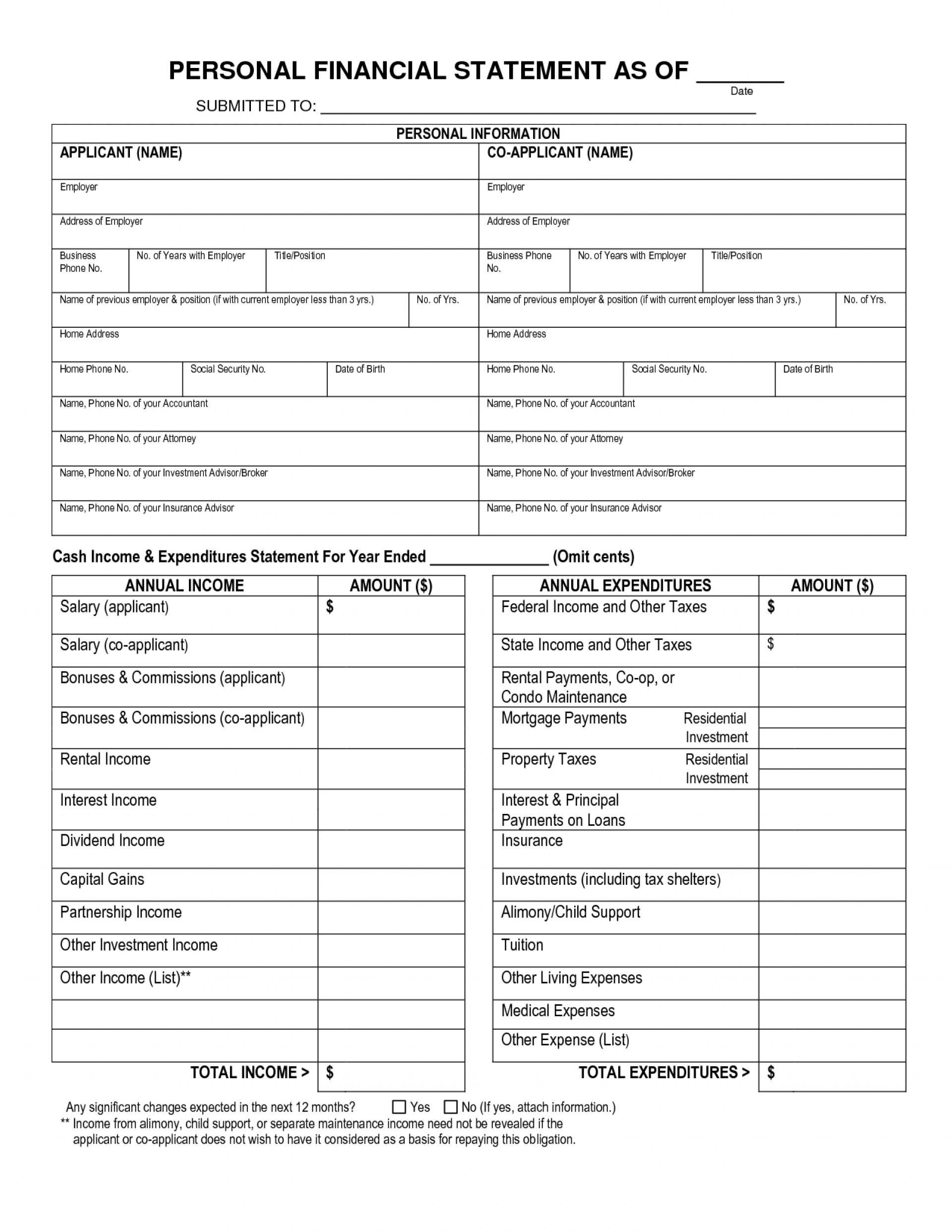 Llc Capital Account Spreadsheet throughout 004 Free Financial Statement Template Ideas Blank Business Form