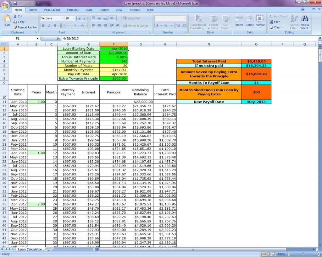 Loan Calculator Spreadsheet Intended For Loan Calculator  Us Collect A Coin